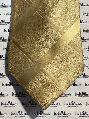 SEAN JOHN Gold Checkered With Floral Tie 3.875”